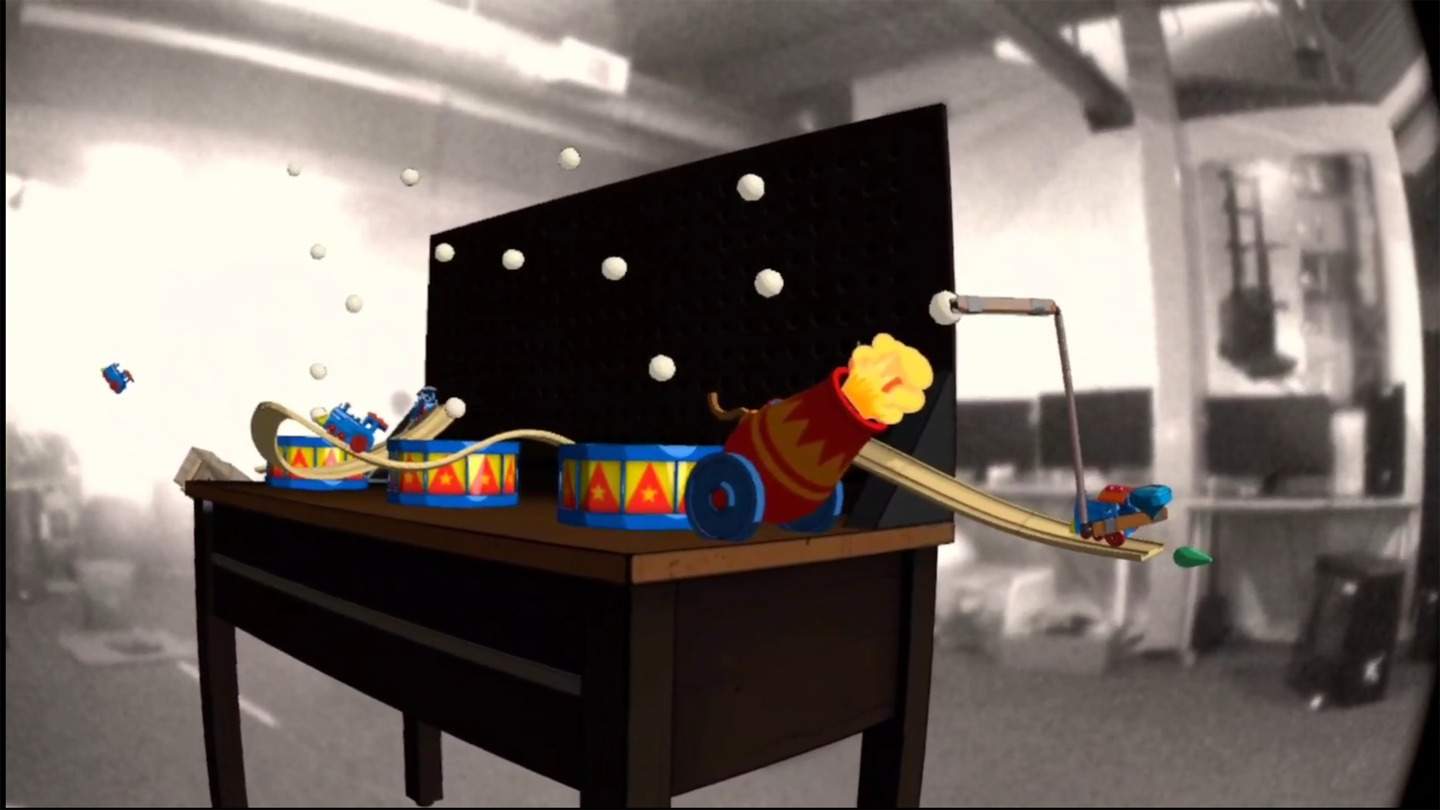 Oculus Quest game "Gizmo Generator" Rube Goldberg Workshop Gizmo Builder Oculus Meta Quest VR game