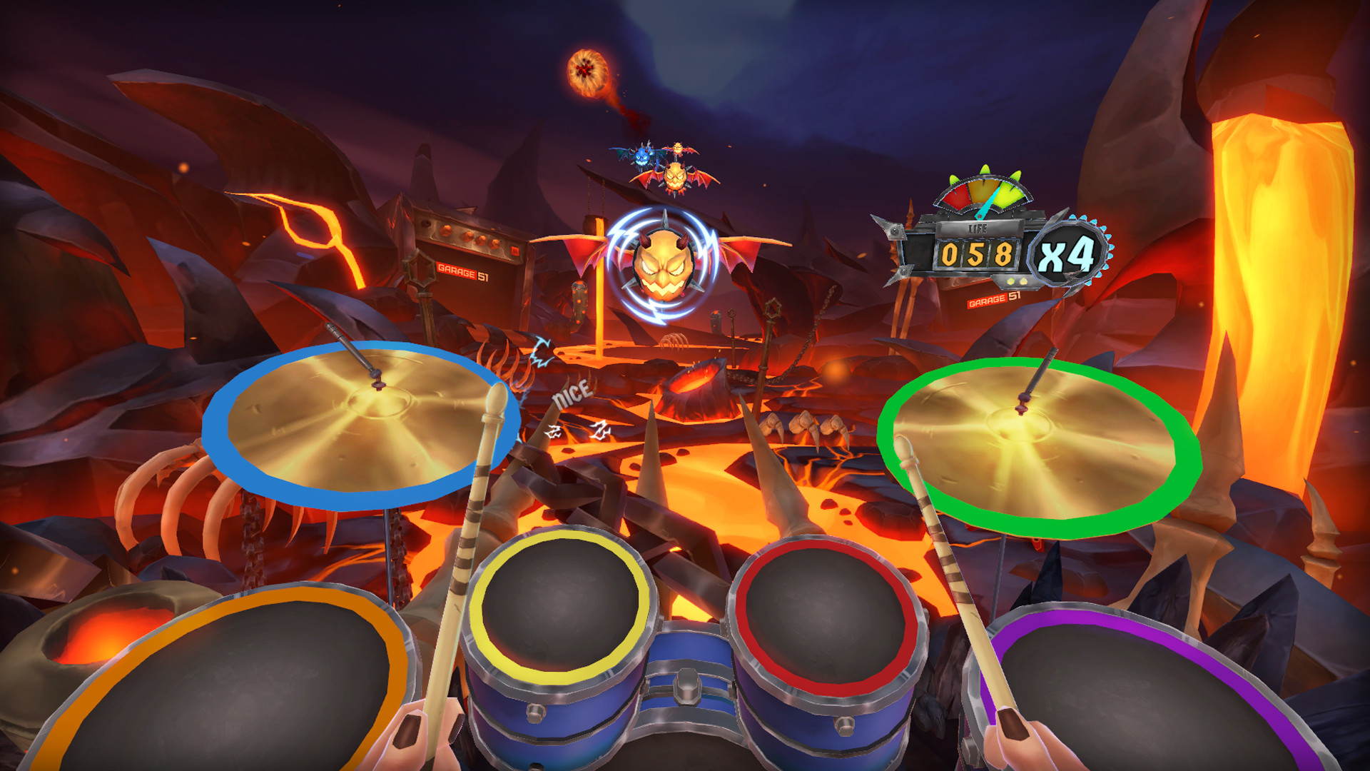 Oculus Quest 游戏《燃鼓英雄》Drums Rock VR Drums Rock VR Oculus Meta Quest all-in-one musical game