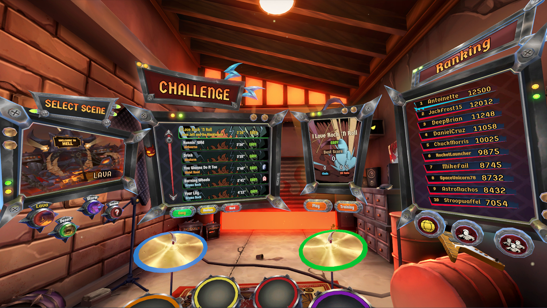 Oculus Quest 游戏《燃鼓英雄》Drums Rock VR Drums Rock VR Oculus Meta Quest all-in-one musical game