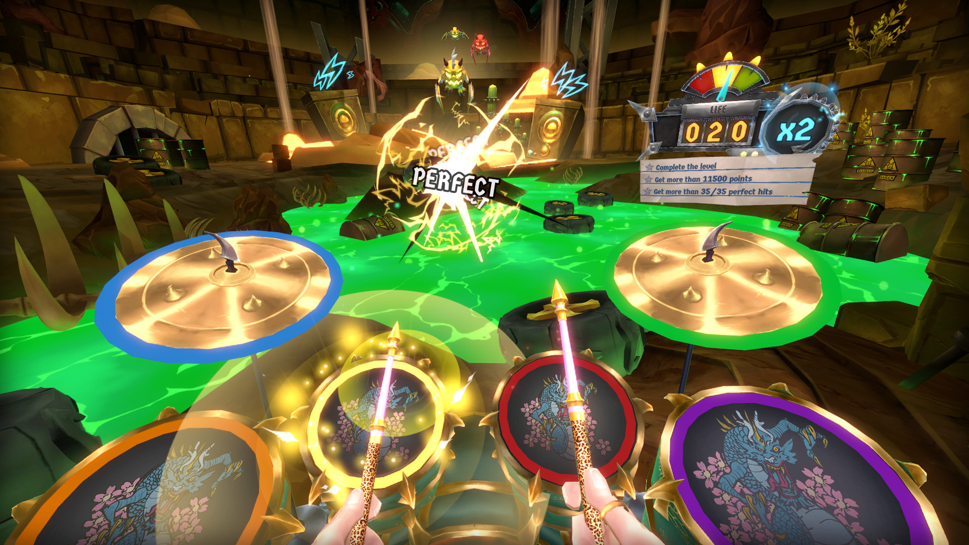 Oculus Quest 游戏《燃鼓英雄》Drums Rock VR Drums Rock VR Oculus Meta Quest all-in-one musical game