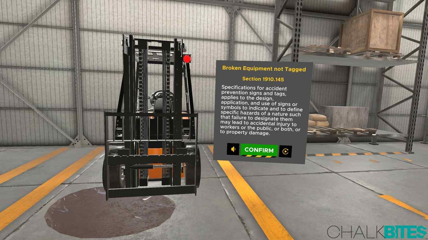 Oculus Quest 游戏《OSHA (仓库管理)安全模拟器》Enterprise Forklift OSHA Training Simulator OSHA Safety Simulator Oculus Meta Quest VR Games